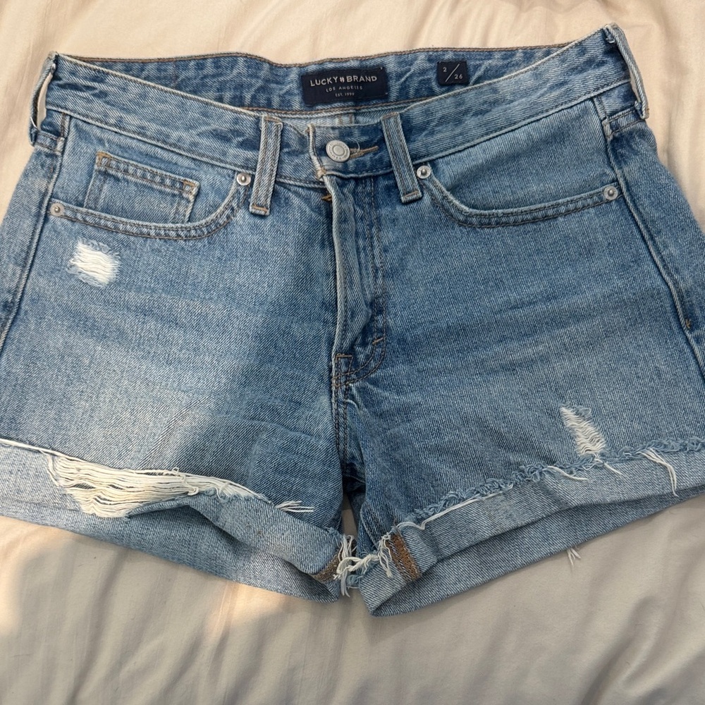 Lucky Brand Light Blue Distressed Denim Cutoff Shorts